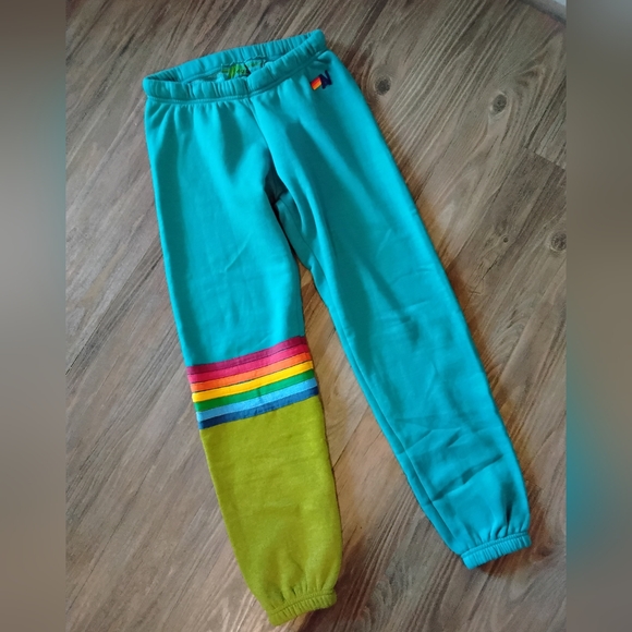 Aviator Nation Womens Stripe Rainbow Sweatpants/joggers - Picture 3 of 6